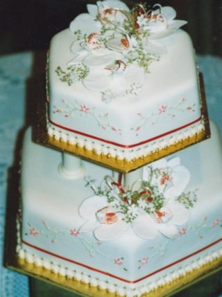 Orchid 2 Tier Wedding Cake